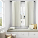 DANCURTON 100% Blackout Linen Curtains 45 Inches Long 2 Panel Short Length Kitchen Curtain for Small Window Treatment Basement Cafe Thermal Insulated Energy Efficient Drapes for Bedroom Bathroom Cream by CozyNest Decor