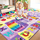 Kids Rugs for Playroom Bedroom Classroom Nursery, Non-Slip and Washable Rugs for Children Toddlers Girls, Educational and Fun Rug Carpets with ABC Alphabet Animals Shapes, 4x6, Purple by CozyNest Decor