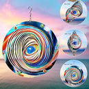 FONMY Mandala Wind Spinner w/Crystal Ball-Blue Plenet 3D Stainless Steel Hanging Spinners Worth Gift Christmas Decoration Indoor/Outdoor Garden Décor Kinetic Yard Art 12 Inches Wind Sculpture by GreenHaven Gardens