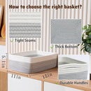 Large Shallow Organizing Baskets 15x11x5.1 Inches - Rope Woven Storage Bins for Bathroom, Shelves, Cube Closet, Gradient Grey 2 Packs by CozyNest Decor