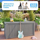 180 Gallon Deck Box,Resin Outdoor Storage Box with Lockable for Patio Furniture, Pool Accessories, Garden Tools Waterproof Outside Storage Box, Grey by GreenHaven Gardens