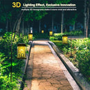 Solar Lanterns Outdoor Waterproof, Pathway Lights with 3D Lighting Effect, Solar & USB C Charging, Metal Garden Decor Hanging Lights for Landscape Yard Patio Lawn Driveway, Warm Light 1 Pack by GreenHaven Gardens