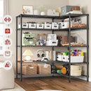 REIBII 5 Tier Wire Shelving Storage Shelves Loads 1430LBS, 58" W Metal Shelving Unit for Storage Adjustable Heavy Duty Garage Shelving Pantry Shelves Kitchen Shelving, Black, 2 Pack by CozyNest Decor