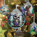 Owl Stained Glass Suncatcher, Jocidea Owl Ornament, Owl Christmas Ornament, Holidays Ornaments, Christmas Tree Ornament, Owl Decor, Gifts for Owl Lovers by GreenHaven Gardens