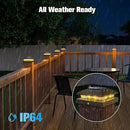 VOLISUN 4x4 Solar Post Cap Light 16pack,Solar Fence - Post Lights Outdoor Waterproof for Wooden/Vinyl Post, White Deck Post Cap Light Solar Powered with Warm White for Garden/Patio/Porch, Black by CozyNest Decor