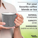 DISCOUNT PROMOS Ceramic Campfire Coffee Mugs 13 oz. Set of 10, Bulk Pack - Perfect for Tea, Espresso, Cappuccino, Hot Cocoa - Grey by TinyTreasures Baby Boutique
