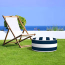 LVTXIII Inflatable Stool Ottoman Footrest with Handle, All Weather Foot Rest, Indoor or Outdoor Use for Home Patio Garden and Camping, D21 x H9, Cabana Navy by CozyNest Decor