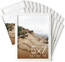Haus and Hues 5x7 Natural White Wood Photo Frame Set of 25 - Mini Picture Frames Bulk Gallery Set - Premium Bulk Picture Frames 5x7 for Stylish Photo Gallery Wall Frame Set - Ideal for Home & Office by CozyNest Decor