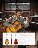 VEVOR Acoustic Guitar, Classical Guitar Starter Kit for Beginners, with Nylon Strings, Basswood Guitar, for Kids Adults Girls Boys Students by TinyTreasures Baby Boutique