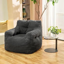 Bean Bag Chairs for Adults Ergonomic Support Reading Floor Sofa Chair with Filler Spacious (Grey) (Standard) by CozyNest Decor