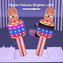 BONAOK Karaoke Microphone for Kids & Adults - Bluetooth Microphones Singing Mic with Disco Lights, Echo Effect, Built-in Speaker Portable Karaoke Player for Party Travel Gifts Q78(Rose Gold) by TinyTreasures Baby Boutique