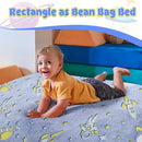 COMAX Kids Bean Bag Chair Turn into Beanbag Bed, Toddler Bean Chair for Girl Boy Sleeping, Lazy Children Bean Bags with Filler, Convertible Child Floor Mattress, Blue Universe by TinyTreasures Baby Boutique