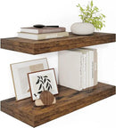 12" Deep Floating Shelves for Wall 24 Inches Long, Heavy Duty Wall Shelves for Bedroom Bathroom Kitchen Laundry Room, Farmhouse Rustic Shelves for Home Decor, 24" X 12" X 2" Set Of 2, Rustic Brown by CozyNest Decor