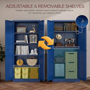 71" Metal Pantry Cabinet, Tall Kitchen Pantry Storage Cabinet with 4 Adjustable Shelves and Gold Handles, Blue Cupboard for Kitchen, Dining Room, Living Room by CozyNest Decor