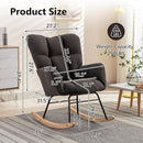 NIOIIKIT Nursery Rocking Chair Teddy Upholstered Glider Rocker Rocking Accent Chair Padded Seat with High Backrest Armchair Comfy Side Chair for Living Room Bedroom Offices (Dark Grey) by TinyTreasures Baby Boutique