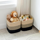 NaturalCozy Storage Cubes 11 Inch Cotton Rope Woven Baskets for Organizing, 3-Pack | Cube Storage Bin | Square Storage Baskets for Shelves Organizer, Classroom, Kids Toy Bins, Closet, Baby Nursery by TinyTreasures Baby Boutique