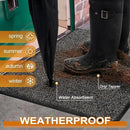Mibao Front Door Mat, Dirt Trapper Welcome Mat for Outdoor Indoor, Non-Slip Waterproof Doormat, Durable Machine Washable Low Profile Entry Rug for Back Door Outside Patio Porch, 36" x 24", Grey by CozyNest Decor