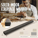 72x8x3 Fireplace Mantel - Handcrafted Hollow Rustic Solid Wood Wall Mounted Floating Shelf with Invisible Heavy Duty Wood Bracket (Weathered Black) by CozyNest Decor