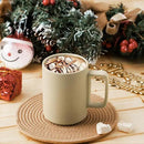 E-liu Porcelain Tea Mugs Coffee Mug Set, Large 15 Ounces Cups for Coffee, Tea, Cocoa, and Mulled Drinks, Set of 6, Unglazed (Natural) by CozyNest Decor