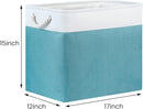 Bidtakay Storage Baskets Extra Large 17x12x15 In Teal Blue Nursery Toy Baskets Fabric Long Shelf Baskets for Organizing Set of 2 Linen Closet Bins for Shelves Decorative Blanket Basket Living Room by TinyTreasures Baby Boutique