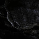 Black Fluffy Thick Fur Throw Blanket 50x60 for Bed Couch Office Chair Bunny Soft Blanket for Adults Gift Home Living Room Decorative Decor 860 GSM by CozyNest Decor