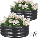 G GOOD GAIN Round Raised Garden Bed - 2Pcs 3x3x1ft Galvanized Steel Planter Boxes Outdoor with Rubber Edge Trim | Metal Raised Beds for Gardening Vegetables Flowers Fruits Herbs (Dark Grey) by GreenHaven Gardens
