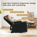 ANJ Power Recliner Chair with USB Port, Electric PU Leather Home Theater Seating for Living Room, Movie Reclining Chairs with Blue Ambient Lighting, Hidden Arm Storage, Cup Holders (Black) by CozyNest Decor
