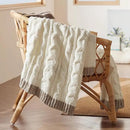 Bedsure Cable Knit Twin Blanket for Couch Bed - Breathable Chenille Chunky Knit Twin Blanket for Decorative Gift, GentleSoft Cozy and Warm for Winter and All Seasons, Cream, 60x80 Inches by CozyNest Decor