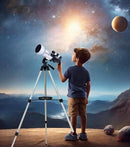 SpectrumOI TourStar 70 AZ Telescope for Adults Astronomy Gifts, Travel Telescope for Camping - Premium Refractor 70mm Aperture with Carry Bag and Phone Holder White Color by TinyTreasures Baby Boutique