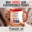 Custom Mug Upload Your Picture Personalized Coffee Mug with Photo Text Name Customized Cup Unique Ideas Gifts for Men Women Mom Dad Girlfriend Boyfriend Friend Family (Red, 11oz) by TinyTreasures Baby Boutique