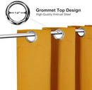 ChrisDowa Grommet Room Darkening Curtains for Bedroom and Living Room - 2 Panels Set Thermal Insulated Blackout Curtains (Mustard Yellow, 52W x 45L) by CozyNest Decor