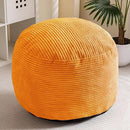 HIGOGOGO Round Stuffed Pouf Ottoman, Corduroy Poufs with Foam Chunk Filling, Furry and Fluffy Pouf Foot Stool Storage Ottoman, 26 X 18 Floor Poufs Foot Rest for Living Room, Orange by CozyNest Decor