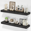 Floating Shelves for Wall, 31.5" W x 6.7" D x 1.5" H, Wooden Wall Mounted Display Shelves with Invisible Brackets for Living Room, Bedroom, Bathroom, Kitchen Decor and Storage, Set of 2, Black by CozyNest Decor