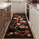 Runner Rug for Hallways Kitchen Rug Non Slip 2'6''x8' Washable Runner Rugs with Rubber Backing Soft Floral Carpet Runner for Hallways, Kitchen, Laundry, Bedroom, Bathroom(Black) by CozyNest Decor