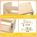 Fun Memories Nursery Book Shelves - Rustic Natural Solid Wood Floating Bookshelf for Kids - Wall Book Shelves for Kids Room (Natural, 32inch - 2P) by TinyTreasures Baby Boutique