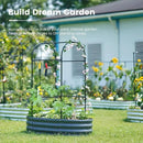 KING BIRD Raised Garden Bed with Arched Trellis Galvanized Planter Garden Box Outdoor for Gardening, Climbing Vegetables, Flowers 3.94x1.97x0.98 Ft, Dark Grey by GreenHaven Gardens