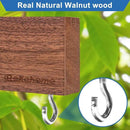 Magnetic Knife Holder for Wall, Magnetic Knife Strip No Drilling 16 Inch, Walnut Wood Magnet knife holder strip with 2 Hooks, Powerful Magnet Knife rack for Kitchen Utensils, Knives and Tools by CozyNest Decor