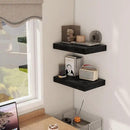 12 Inch Deep Black Floating Shelves, 16 x 12 Floating Shelf for Books, Rustic Wood Deep Wall Shelves for Home Storage & Display, 2" Thicked Shelves for Kitchen, Living Room, Bedroom, 2 Pack by CozyNest Decor