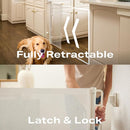 Cumbor 55" Wide Retractable Baby Gates for Stairs, Mom's Choice Award - Mesh Dog Gate for Doorways, Pet Safety Essential Fit for Baseboards, Wide Toddlers Gates for Hallways, Indoor & Outdoor, White by TinyTreasures Baby Boutique