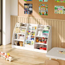 4 Tier Kids Bookshelf Set of 2, 4 Layer Sling Kids Book Shelf for Kids Rooms, XL Wood Children Bookcase,Baby Storage Book Rack,Toddler Bookshelf, Book and Toy Organizer,Book Display Shelf for Nursery by TinyTreasures Baby Boutique