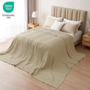 PHF 100% Cotton Waffle Blanket Oversized King 120"x120", Lightweight Breathable Extra Large 10'x10' Summer Blankets for Bed, Giant Big Luxury Aesthetic Woven Bedding for Home Decor, Khaki by CozyNest Decor