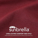 Sunbrella Square Corner Seat Cushions, 19" x 19" x 3", Set of 4, Indoor Outdoor Water Repellent Universal Chair Pads with Ties for Patio Furniture, Garden Dining Chairs, Spectrum Ruby by GreenHaven Gardens