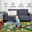 Kids Rug Car Rugs for Kids Toy Cars Play Mat with Rubber Backing City Life Road Rug for Cars Fun City Map for Carpet for Bedroom Boys (RED-Rug, 2.6x3.9ft) by CozyNest Decor