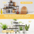 HYNAWIN 3-Tier Countertop Shelf,Desktop Storage and Organization,Bamboo Corner Shelf Over the Table With Printed Pattern-Adjustable Rack with Double Legs for Kitchen,Bed Room, Office by CozyNest Decor