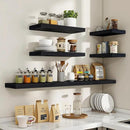 36 Inch Floating Shelves, 36"x9.25"x1.5" Inch Deep Floating Shelves for Wall, Wooden Shelves for Bathroom, Bedroom, Living Room, Black by CozyNest Decor