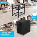 Kingling Outdoor Pizza Oven Table Cover for Ooni Medium Table, Waterproof Outdoor Grill Prep Table Cover Pizza Oven Stand Cover - 32''L x 24''W x 35''H(Black) by CozyNest Decor