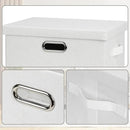 Medium 15" 21 Quart Collapsible Stackable Storage Bins with Lids, 3 Packs White Foldable Fabric Closet Boxes Heavy-duty Linen Cube Baskets Container for Bedroom Office (15 x 11 x 8) by CozyNest Decor