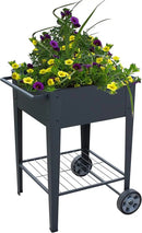 GarraÌ Raised Planter Box -Garden Cart with Wheels, Movable Square Outdoor Elevated Garden Bed with Wheels- Grow Vegetables Flowers Herbs on Patio, Deck, or Yard by GreenHaven Gardens