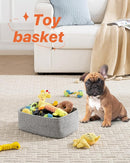 KALLAX Small Woven Basket, 13.5 x 9.5 x 5 Inches, Storage Basket for Organizing, Cute Small Rope Shelf Closet Cube Storage Bins Baskets for Shelves, Dog Toy Gift Baskets Empty, 3 Packs, Mixed Grey by TinyTreasures Baby Boutique