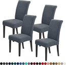 Joccun Chair Covers for Dining Room Set of 4, Dining Chair Slipcovers Stretch Dining Room Chair Covers Seat Protector,Washable Parsons Chair Cover for Home,Hotel,Banquet(Gray,4 Pack) by CozyNest Decor